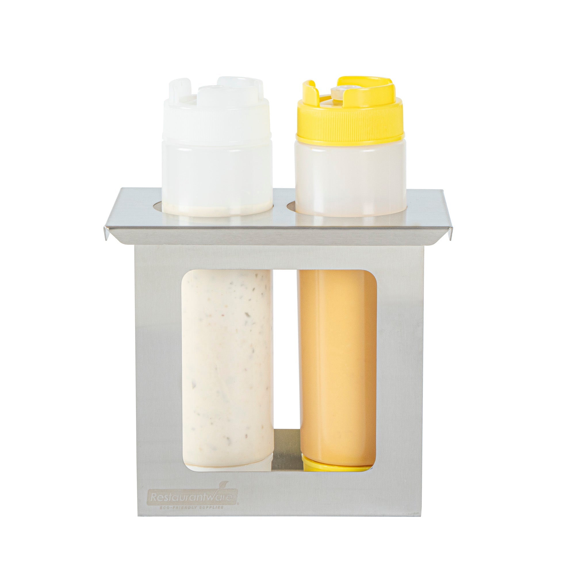Met Lux Two Hole Stainless Steel Squeeze Bottle Holder - Fits 1/9 Size Opening - 7" x 4 1/2" x 6 1/4" - 1 count box