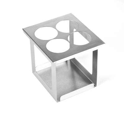 Met Lux Four Hole Stainless Steel Squeeze Bottle Holder - Fits 1/6 Size Opening - 6 1/4" x 7" x 6 1/4" - 1 count box