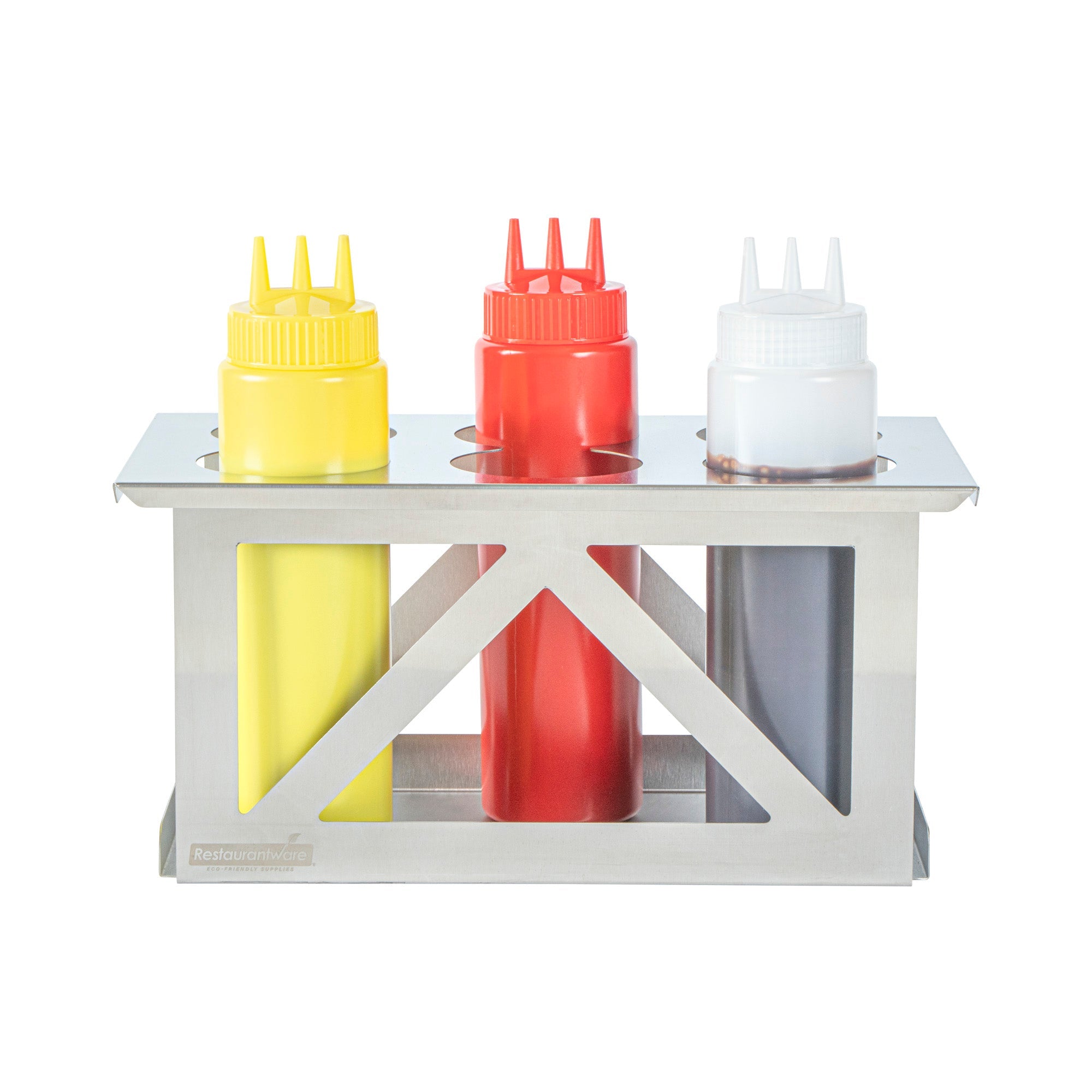 Met Lux Six Hole Stainless Steel Squeeze Bottle Holder - Fits 1/3 Size Opening - 12 3/4" x 7" x 6 1/4" - 1 count box