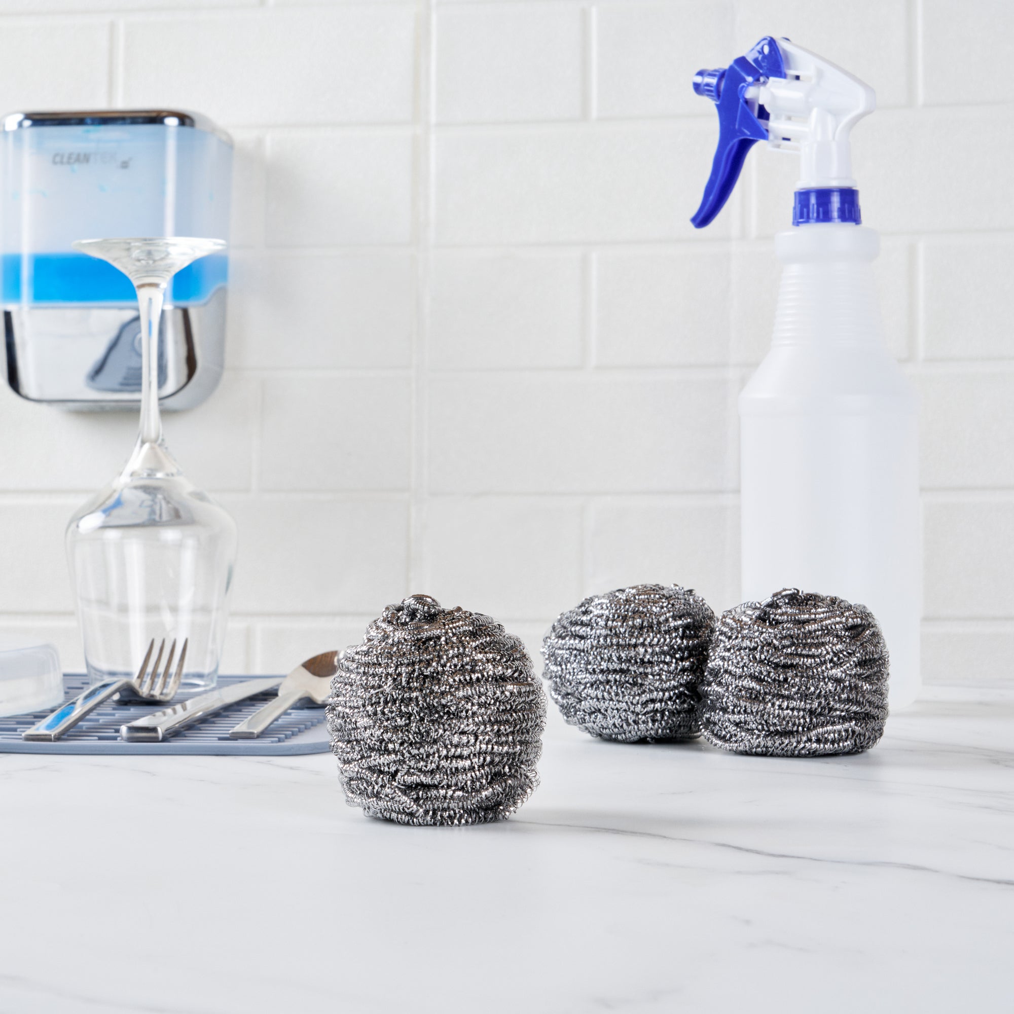 Clean Tek Professional 50g Stainless Steel Scrubber - 10 count box