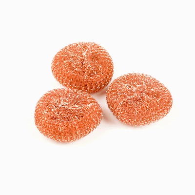 Clean Tek Professional Copper-Coated Steel Scrubber - 3 count box