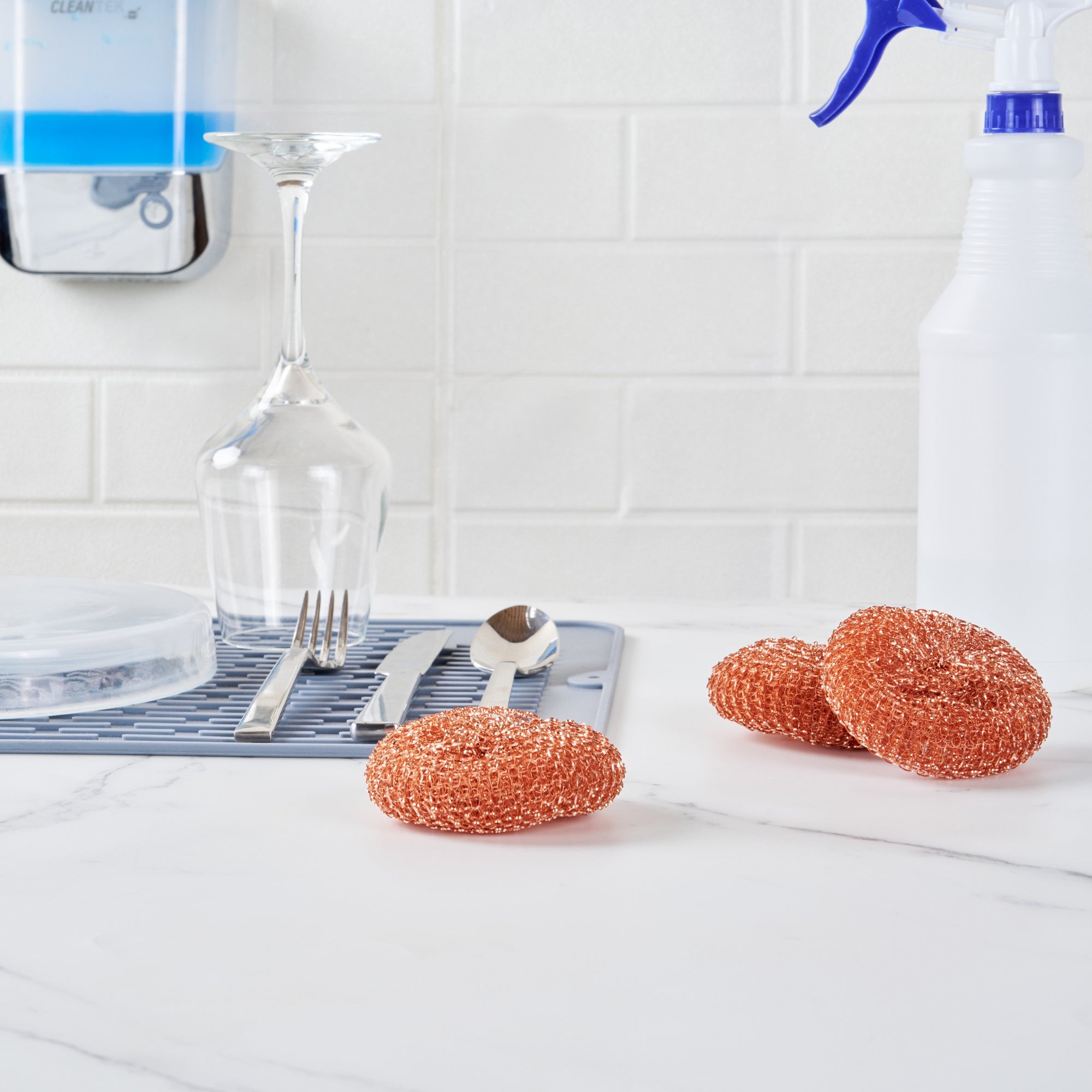 Clean Tek Professional Copper-Coated Steel Scrubber - 3 count box