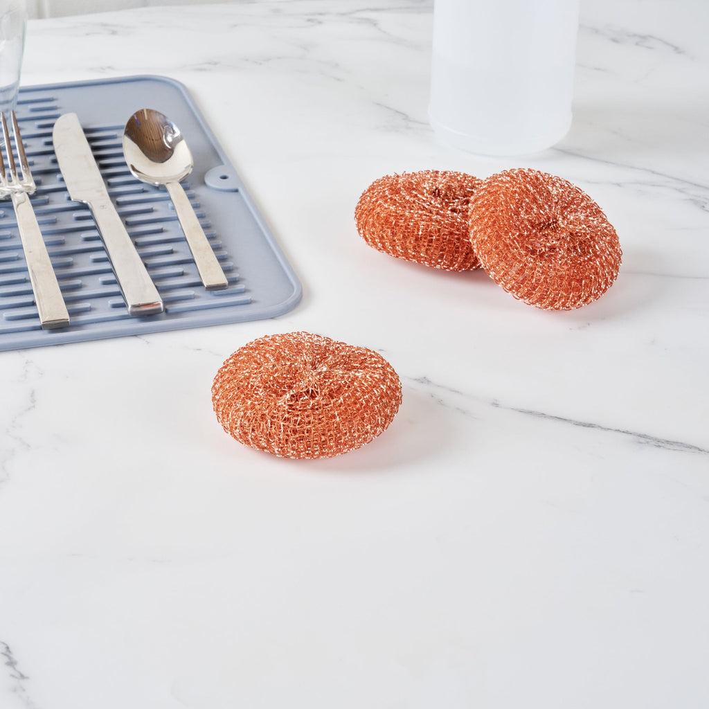 Clean Tek Professional Copper-Coated Steel Scrubber - 3 count box