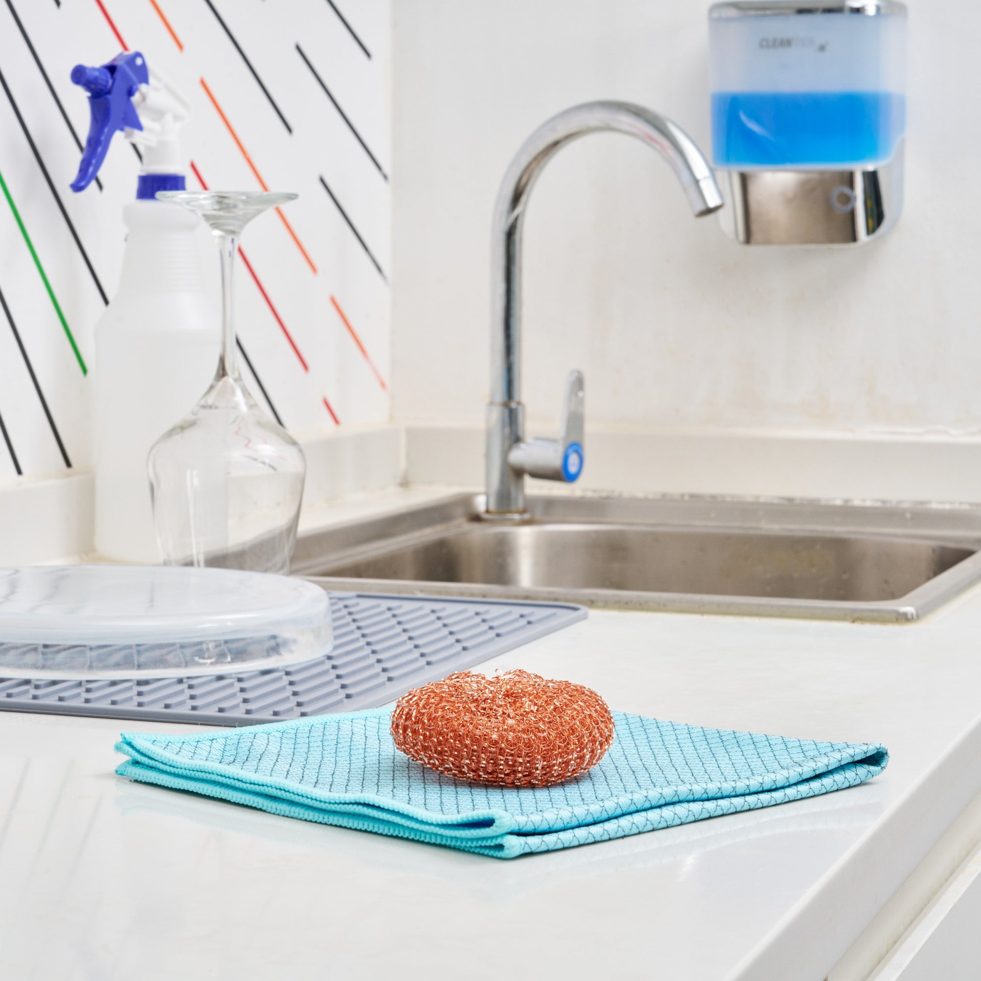 Clean Tek Professional Copper-Coated Steel Scrubber - 3 count box
