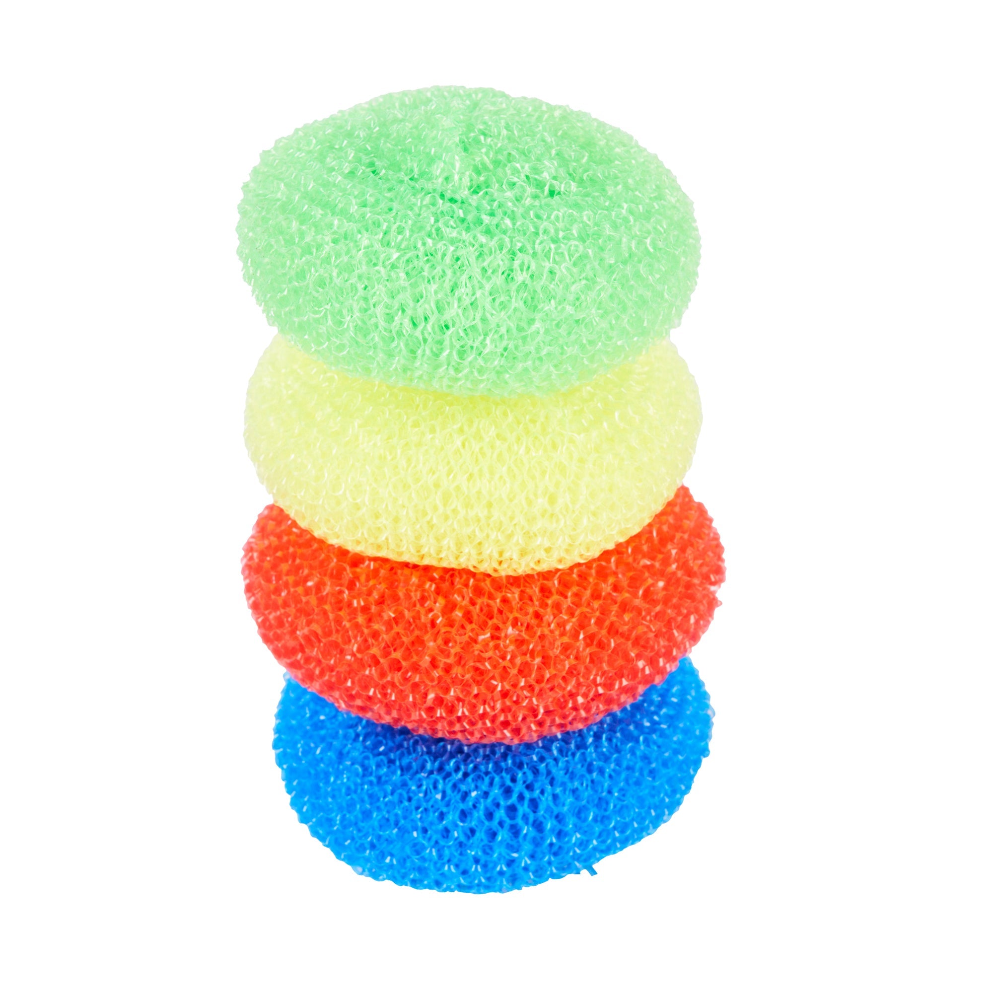 Clean Tek Professional Assorted Plastic Mesh Dish Scrubber - Non-Scratch - 4 count box