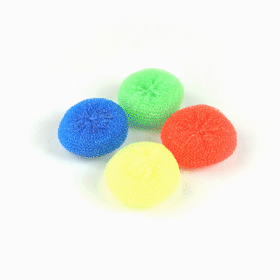 Clean Tek Professional Assorted Plastic Mesh Dish Scrubber - Non-Scratch - 4 count box