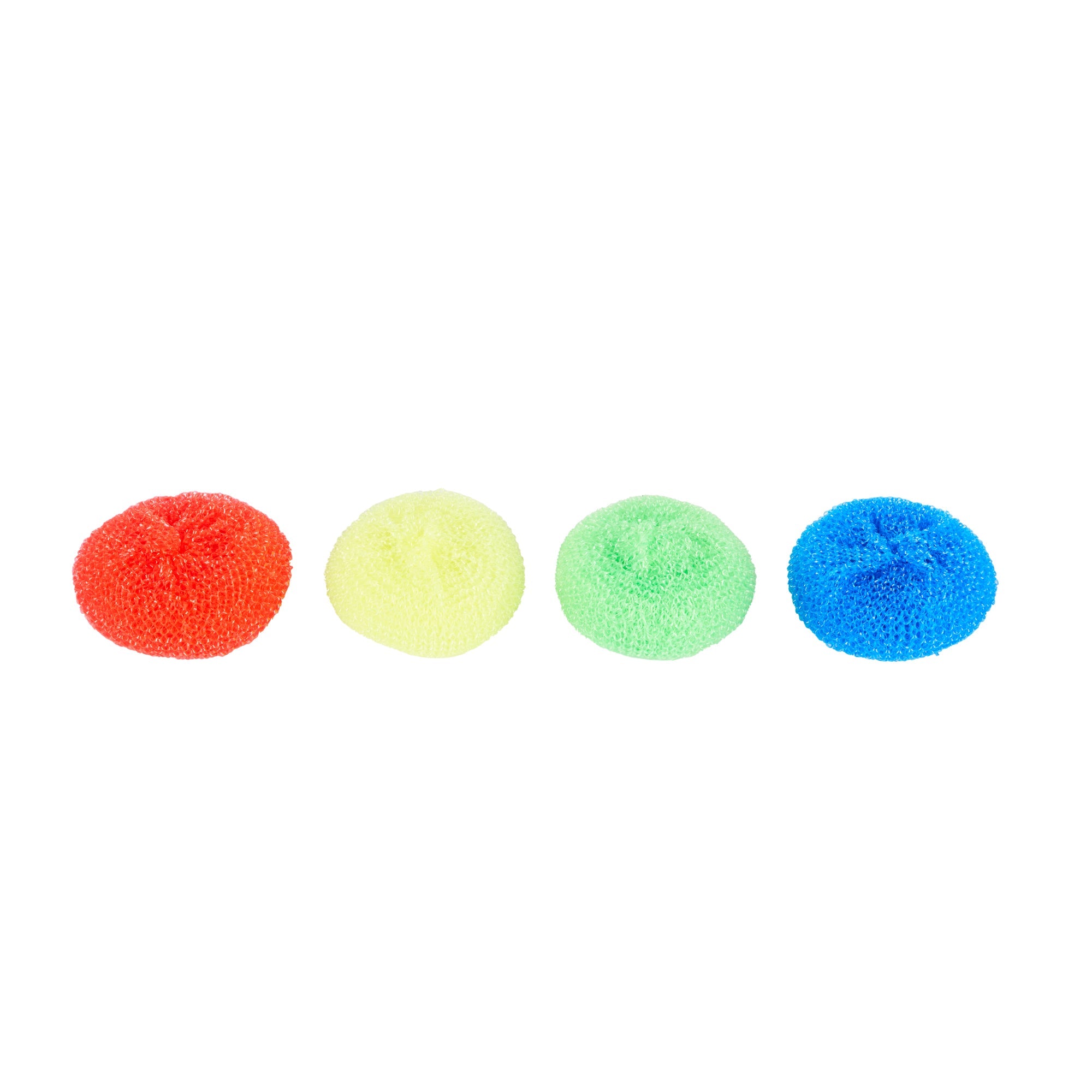 Clean Tek Professional Assorted Plastic Mesh Dish Scrubber - Non-Scratch - 4 count box