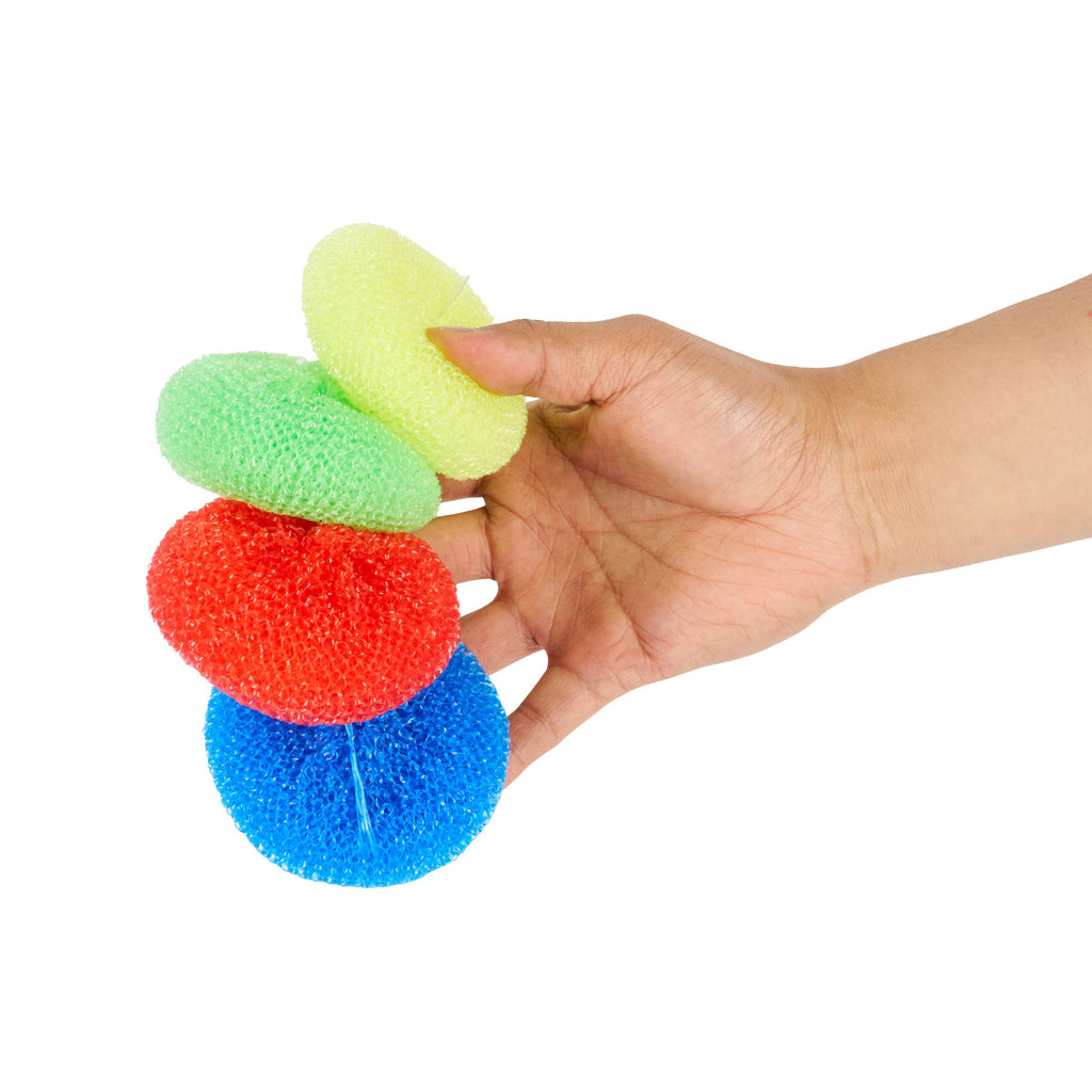 Clean Tek Professional Assorted Plastic Mesh Dish Scrubber - Non-Scratch - 40 count box
