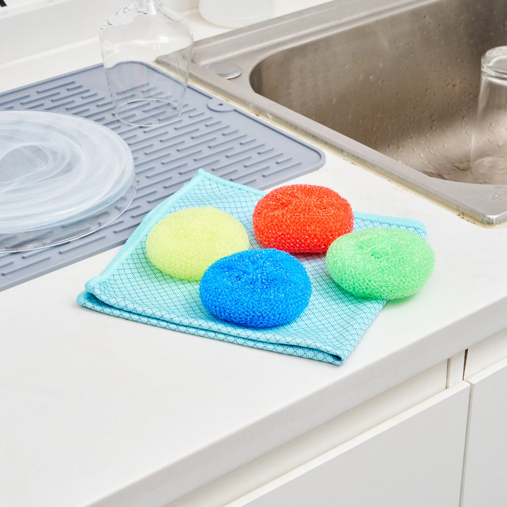 Clean Tek Professional Assorted Plastic Mesh Dish Scrubber - Non-Scratch - 40 count box