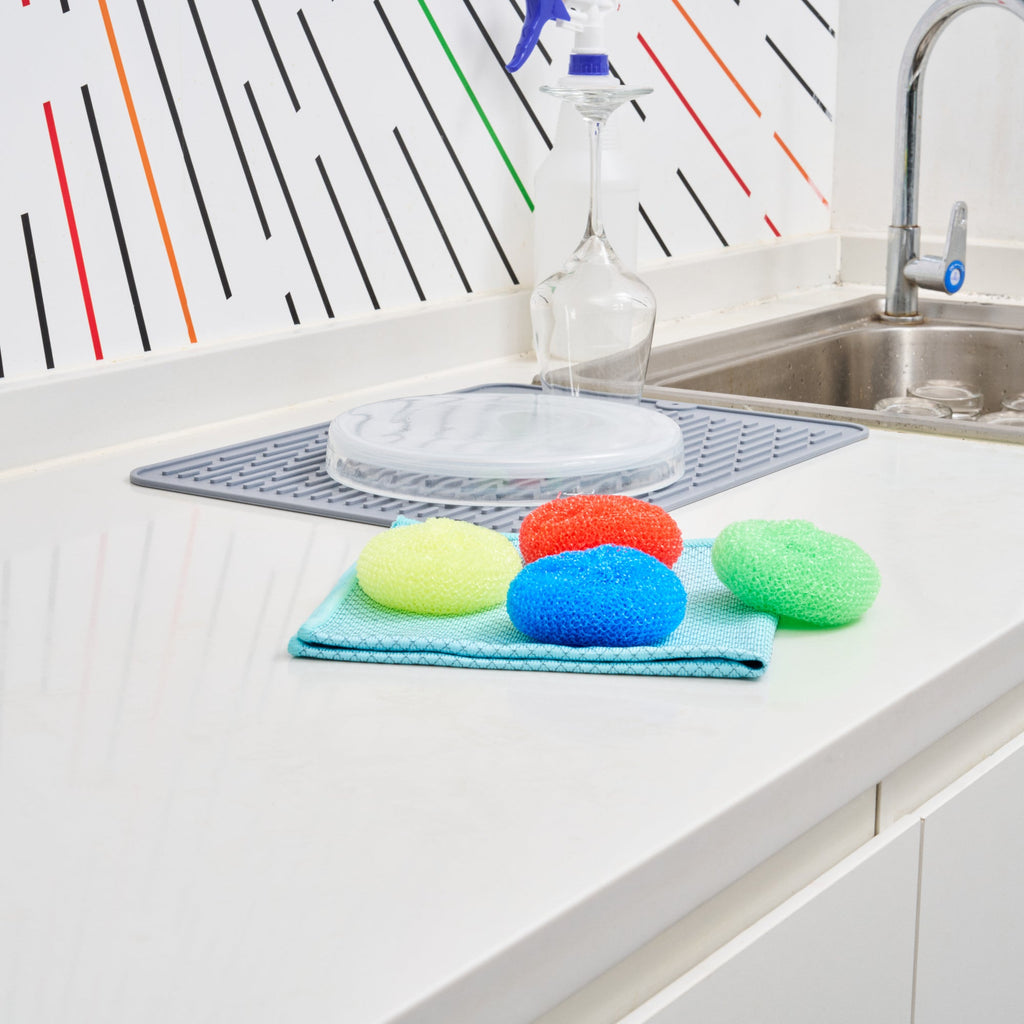 Clean Tek Professional Assorted Plastic Mesh Dish Scrubber - Non-Scratch - 40 count box