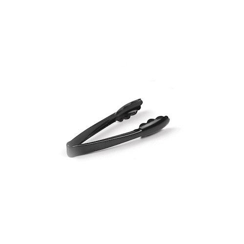 Cater Tek Black Heavy-Duty Disposable Plastic Tongs - Scalloped - 7 1/2" - 100 count box