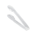 Cater Tek Clear Heavy-Duty Disposable Plastic Tongs - Scalloped - 9" - 100 count box