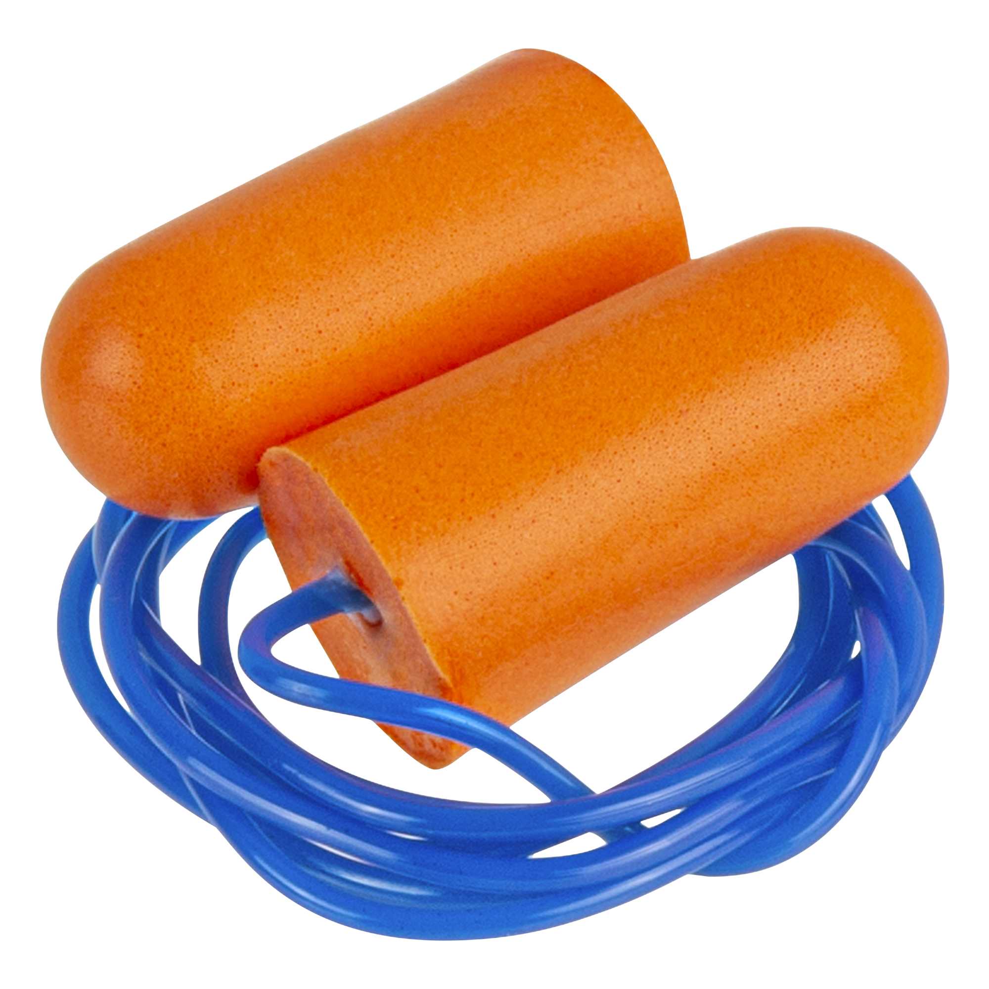 Be Safe Orange and Blue Corded Foam Earplugs - 200 pairs