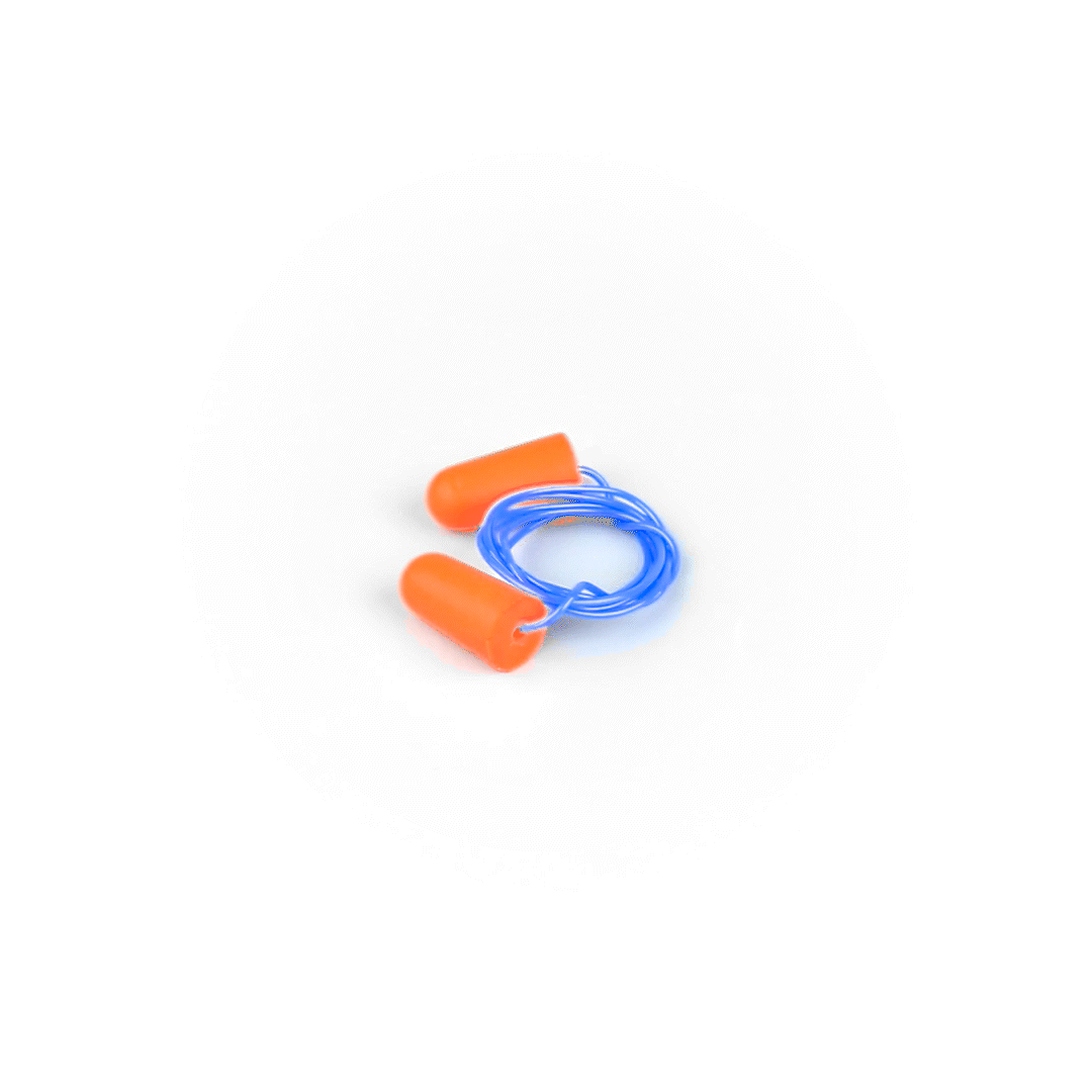 Be Safe Orange and Blue Corded Foam Earplugs - 10 pairs