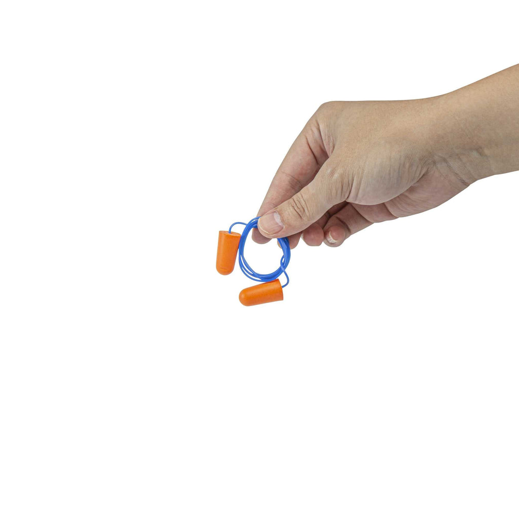 Be Safe Orange and Blue Corded Foam Earplugs - 200 pairs