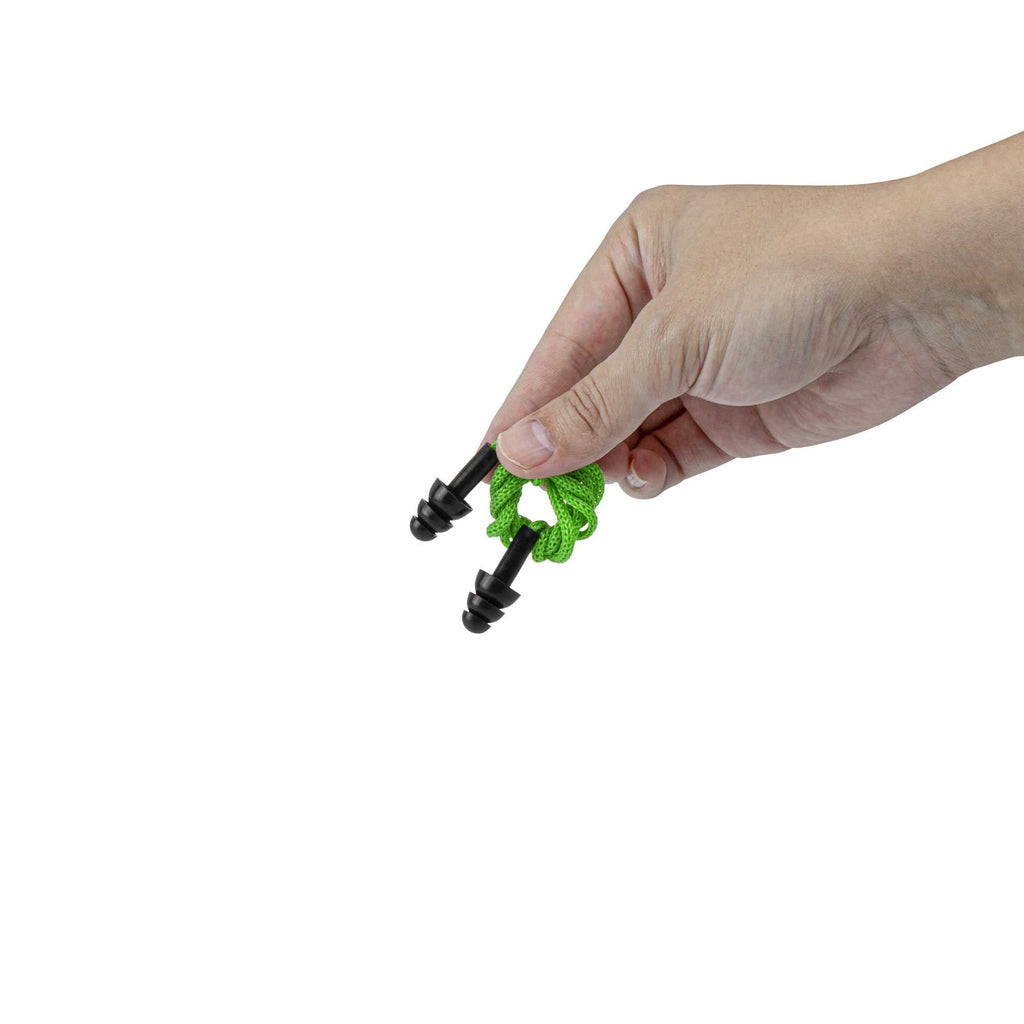 Be Safe Black and Green Silicone Corded Earplugs - 200 pairs