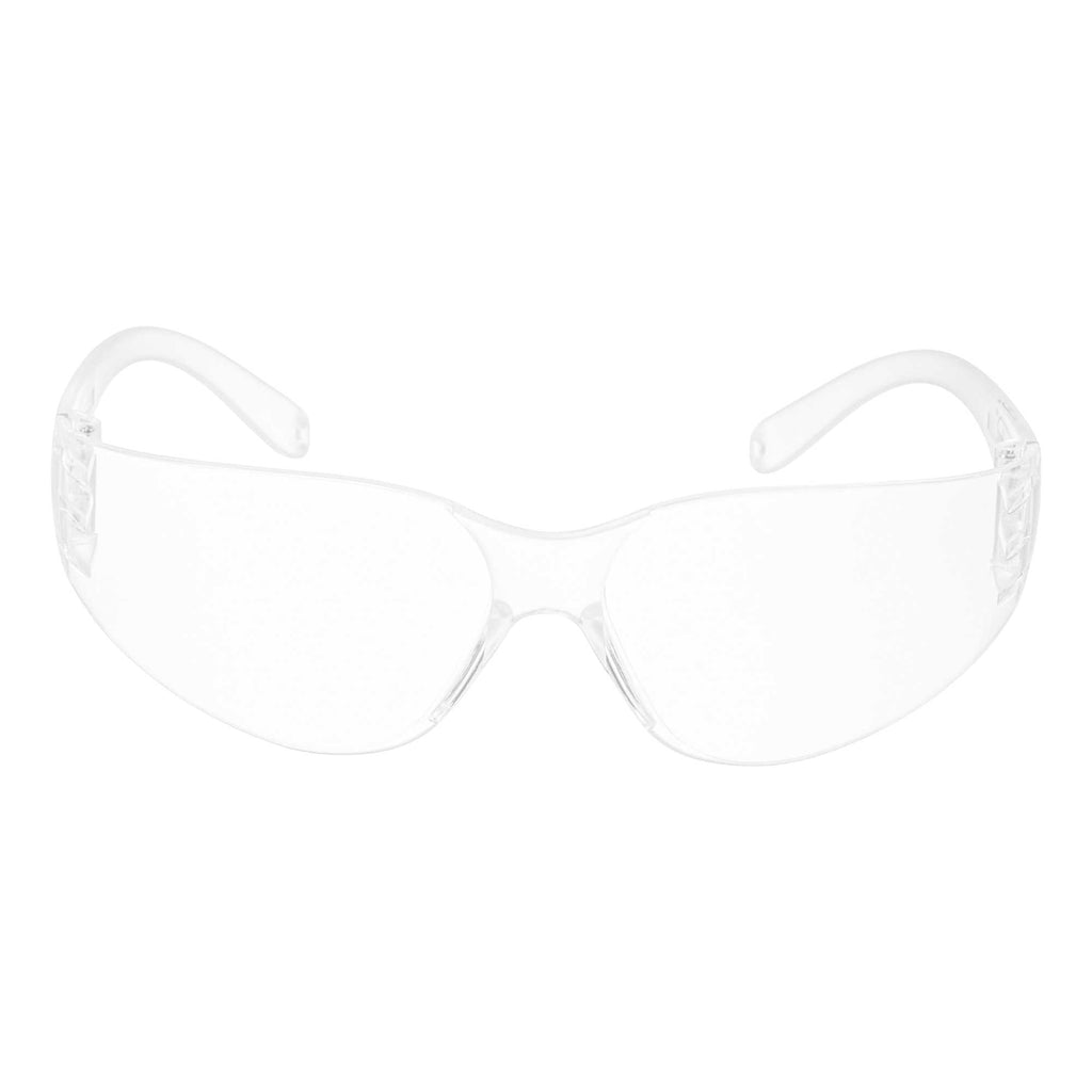 Be Safe Safety Glasses - Anti-Fog, Clear Frame with Clear Lens - 1 count box