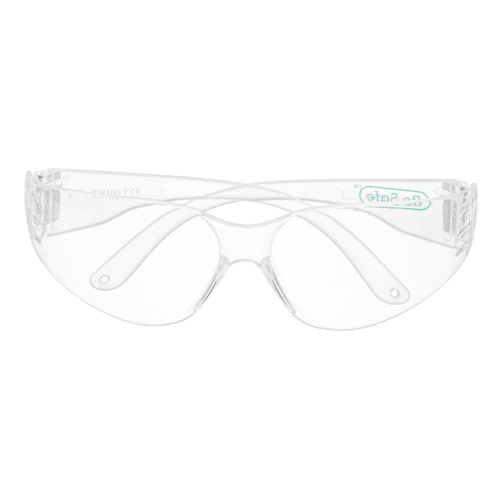 Be Safe Safety Glasses - Anti-Fog, Clear Frame with Clear Lens - 10 count box