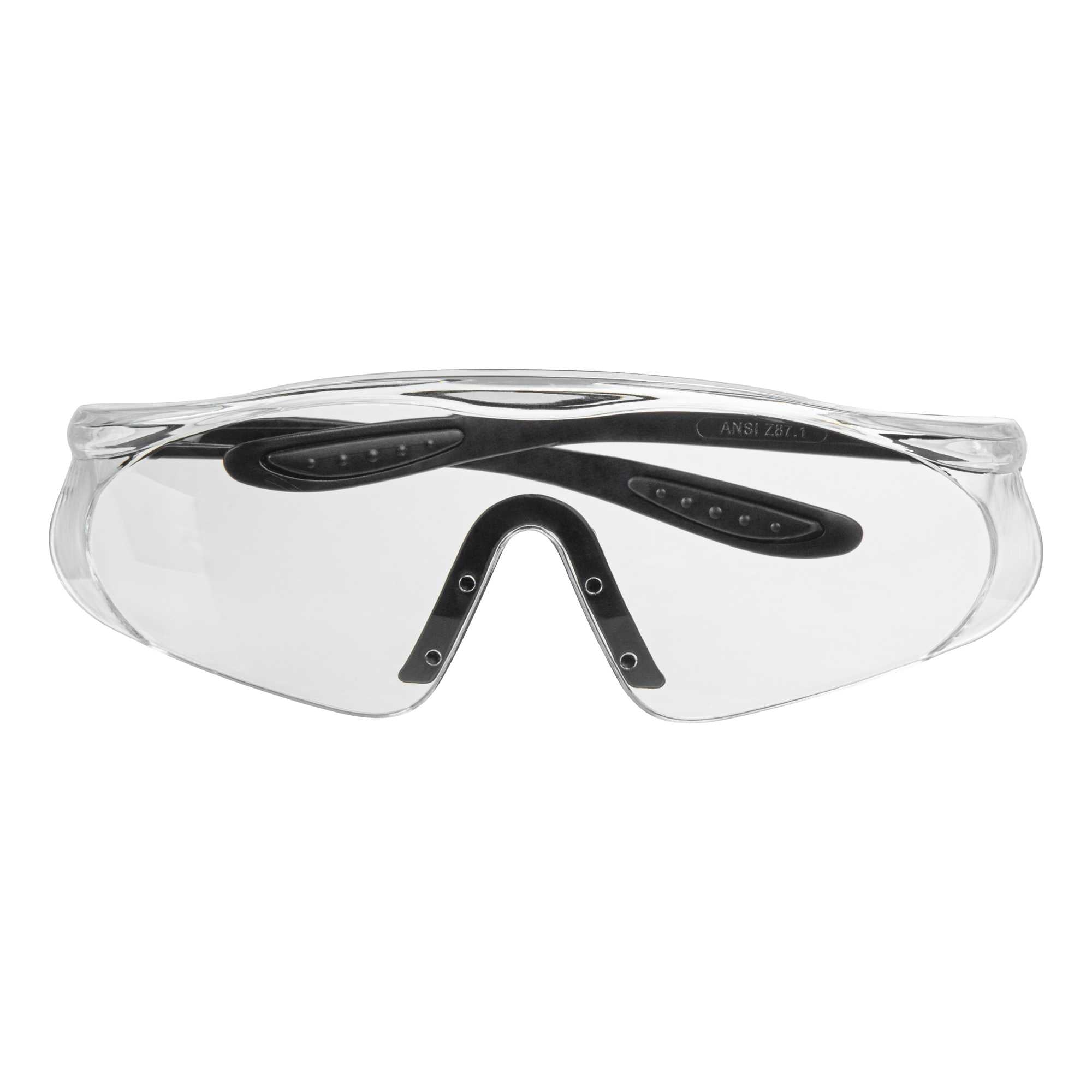 Be Safe Safety Glasses - Anti-Fog, Black with Clear Lens - 1 count box