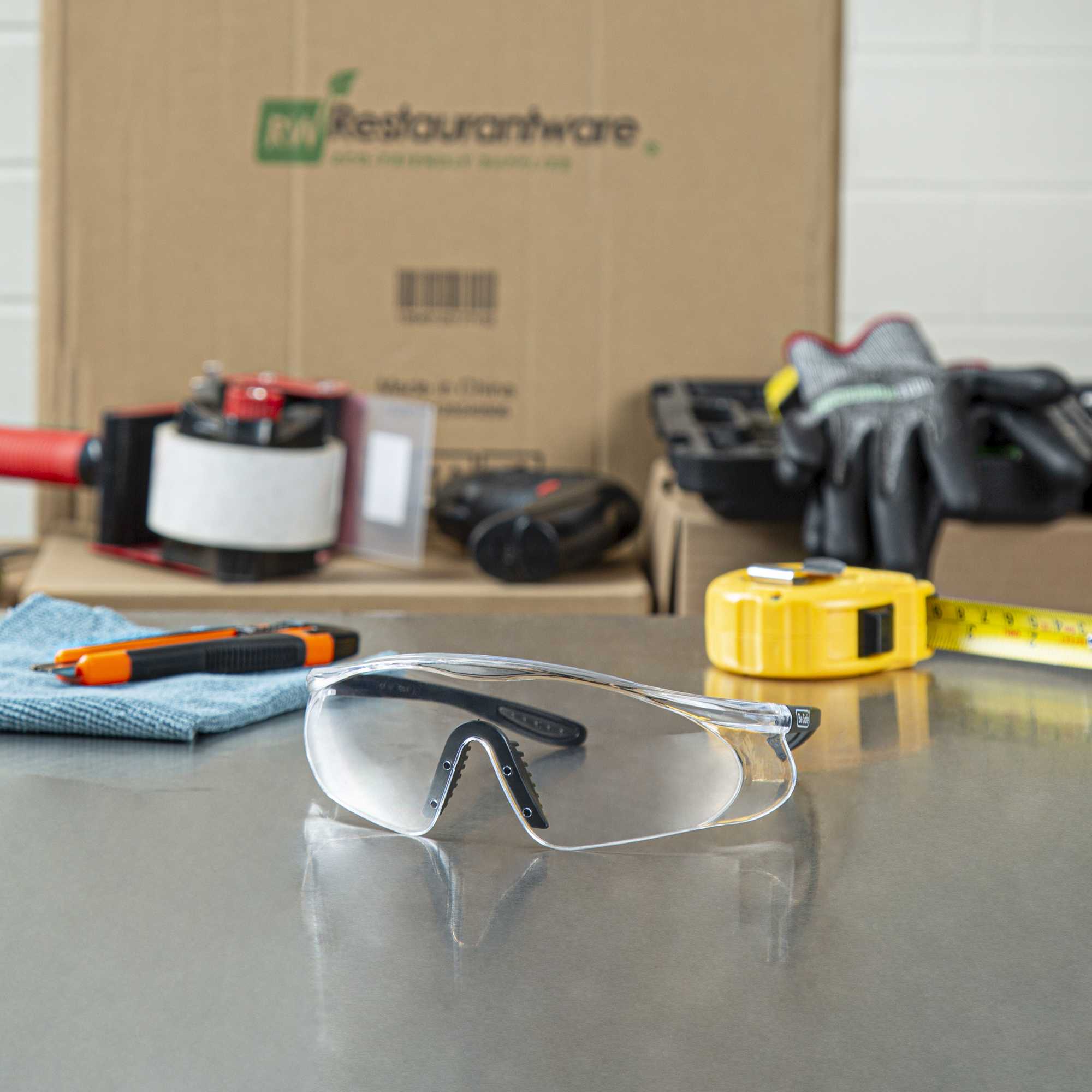 Be Safe Safety Glasses - Anti-Fog, Black with Clear Lens - 1 count box