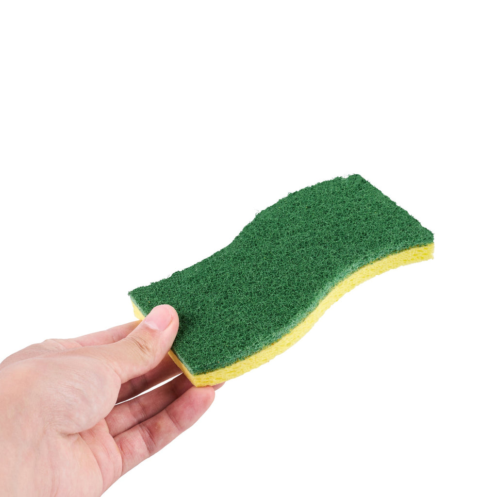 Clean Tek Professional Yellow Cellulose Sponge / Green Heavy-Duty Scouring Pad Combo - 6" x 3 1/2" x 3/4" - 60 count box