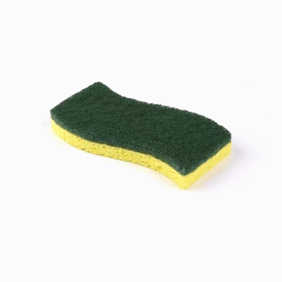 Clean Tek Professional Yellow Cellulose Sponge / Green Heavy-Duty Scouring Pad Combo - 6" x 3 1/2" x 3/4" - 60 count box