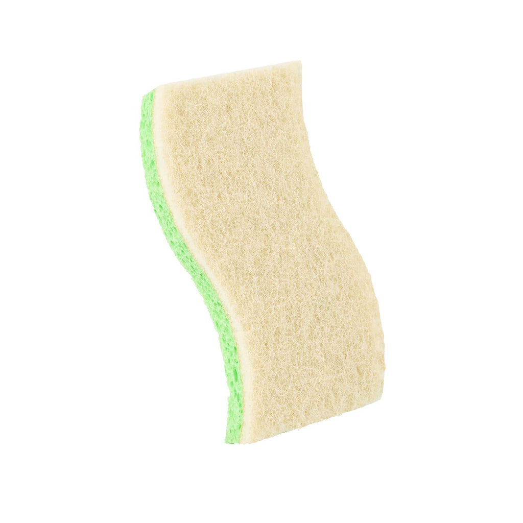 Clean Tek Professional Green Cellulose Sponge / White Light-Duty Scouring Pad Combo - 6" x 3 1/2" x 3/4" - 3 count box