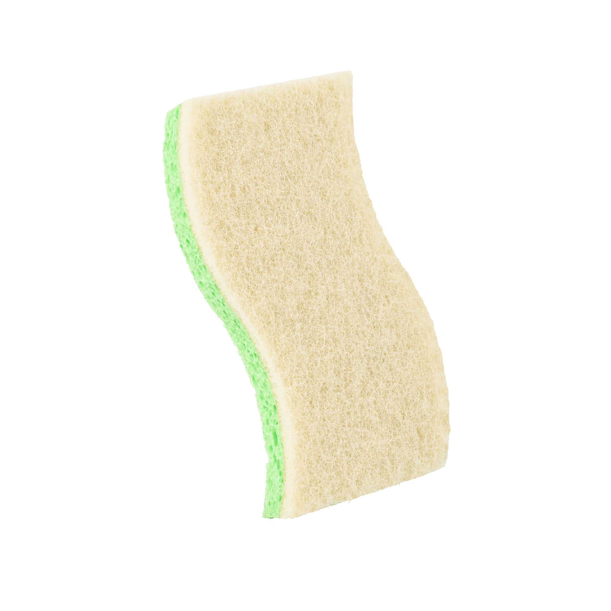 Clean Tek Professional Green Cellulose Sponge / White Light-Duty Scouring Pad Combo - 6" x 3 1/2" x 3/4" - 3 count box