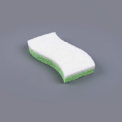 Clean Tek Professional Green Cellulose Sponge / White Light-Duty Scouring Pad Combo - 6" x 3 1/2" x 3/4" - 60 count box