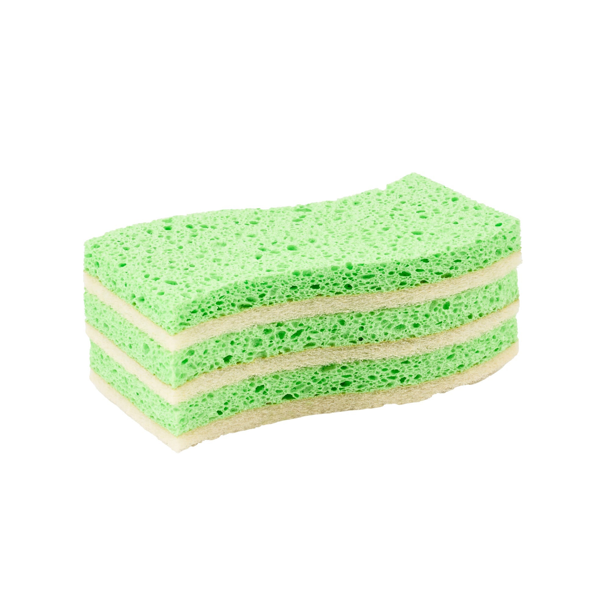 Clean Tek Professional Green Cellulose Sponge / White Light-Duty Scouring Pad Combo - 6" x 3 1/2" x 3/4" - 60 count box