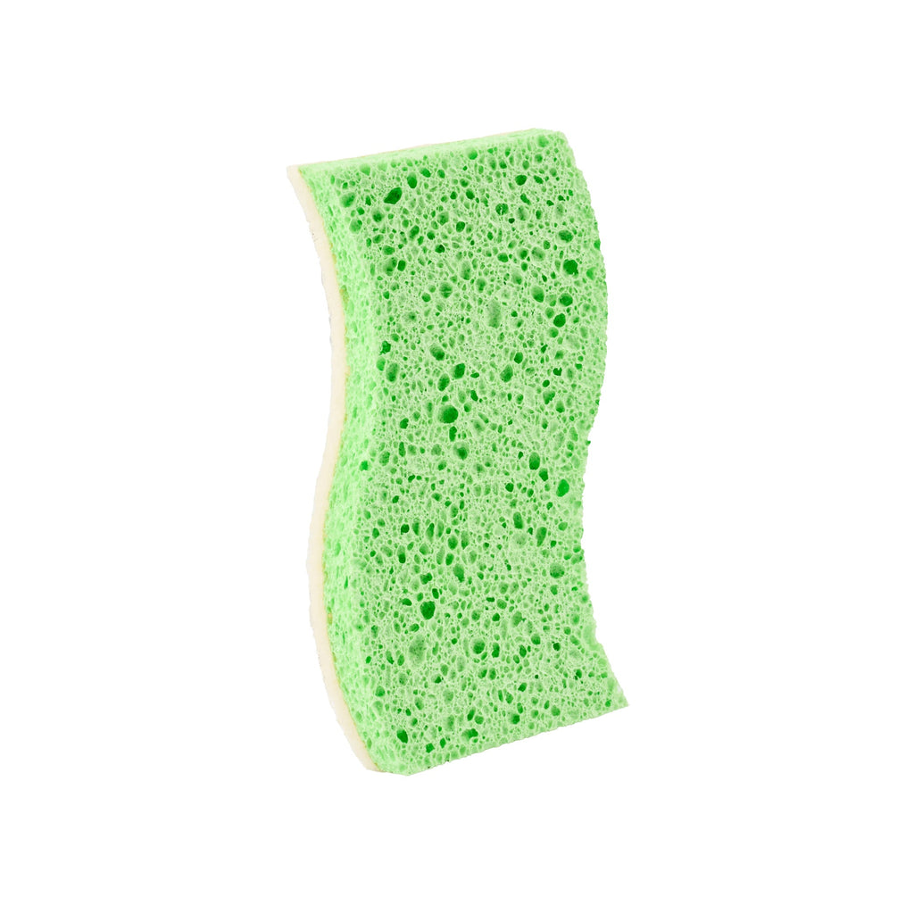 Clean Tek Professional Green Cellulose Sponge / White Light-Duty Scouring Pad Combo - 6" x 3 1/2" x 3/4" - 60 count box