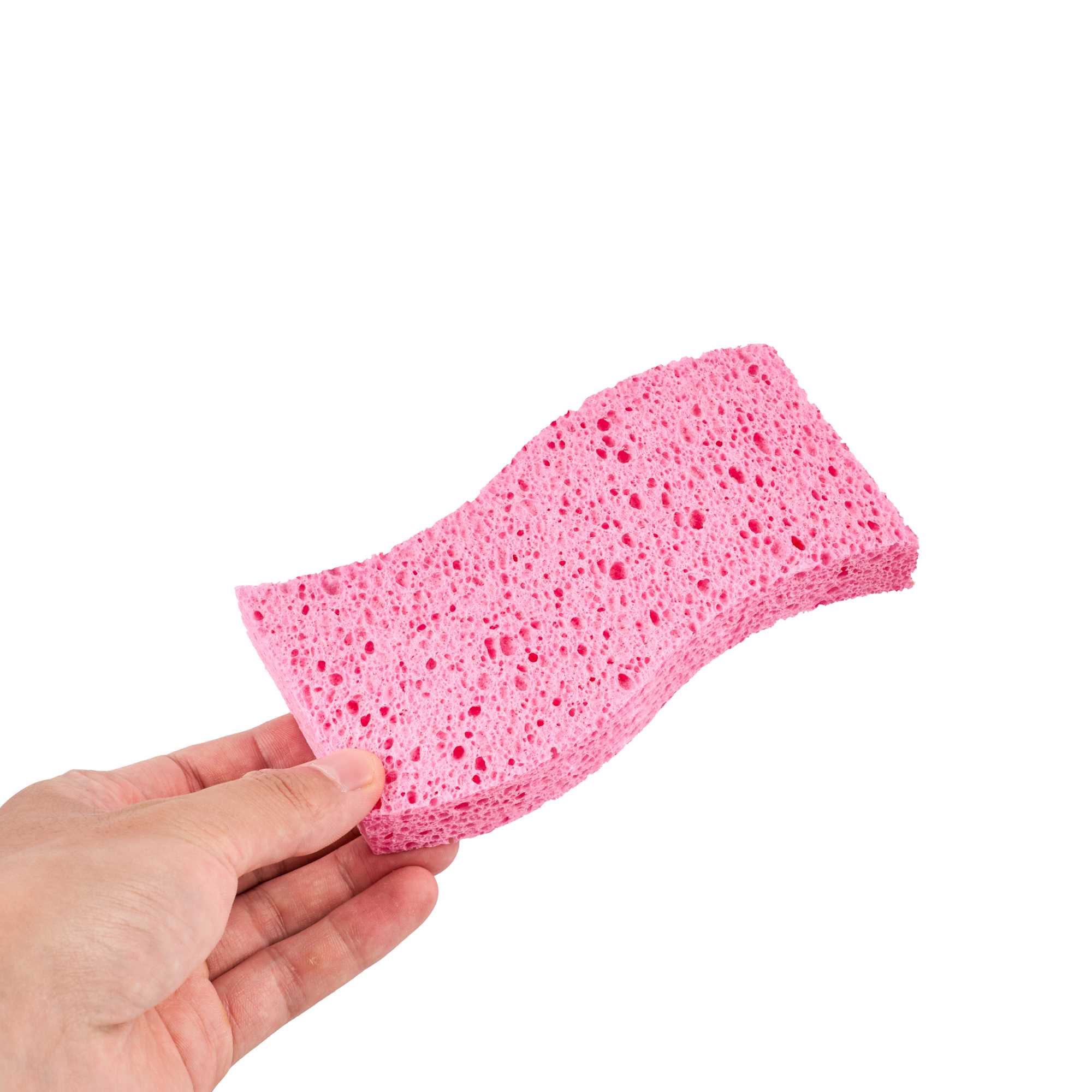 Clean Tek Professional Pink Cellulose Sponge - 6" x 3 1/2" x 3/4" - 3 count box