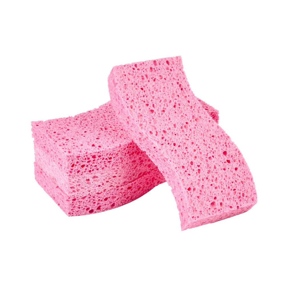 Clean Tek Professional Pink Cellulose Sponge - 6" x 3 1/2" x 3/4" - 3 count box