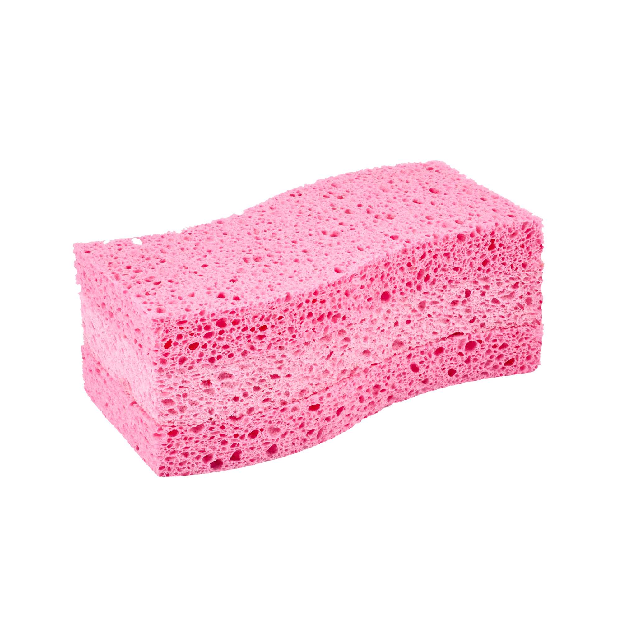 Clean Tek Professional Pink Cellulose Sponge - 6" x 3 1/2" x 3/4" - 3 count box