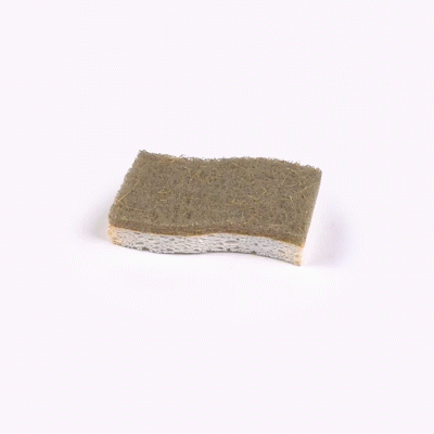 Clean Tek Professional White Cellulose Sponge / Coconut Heavy-Duty Scrubber Combo - Biodegradable - 4 1/2" x 2 3/4" x 3/4" - 24 count box