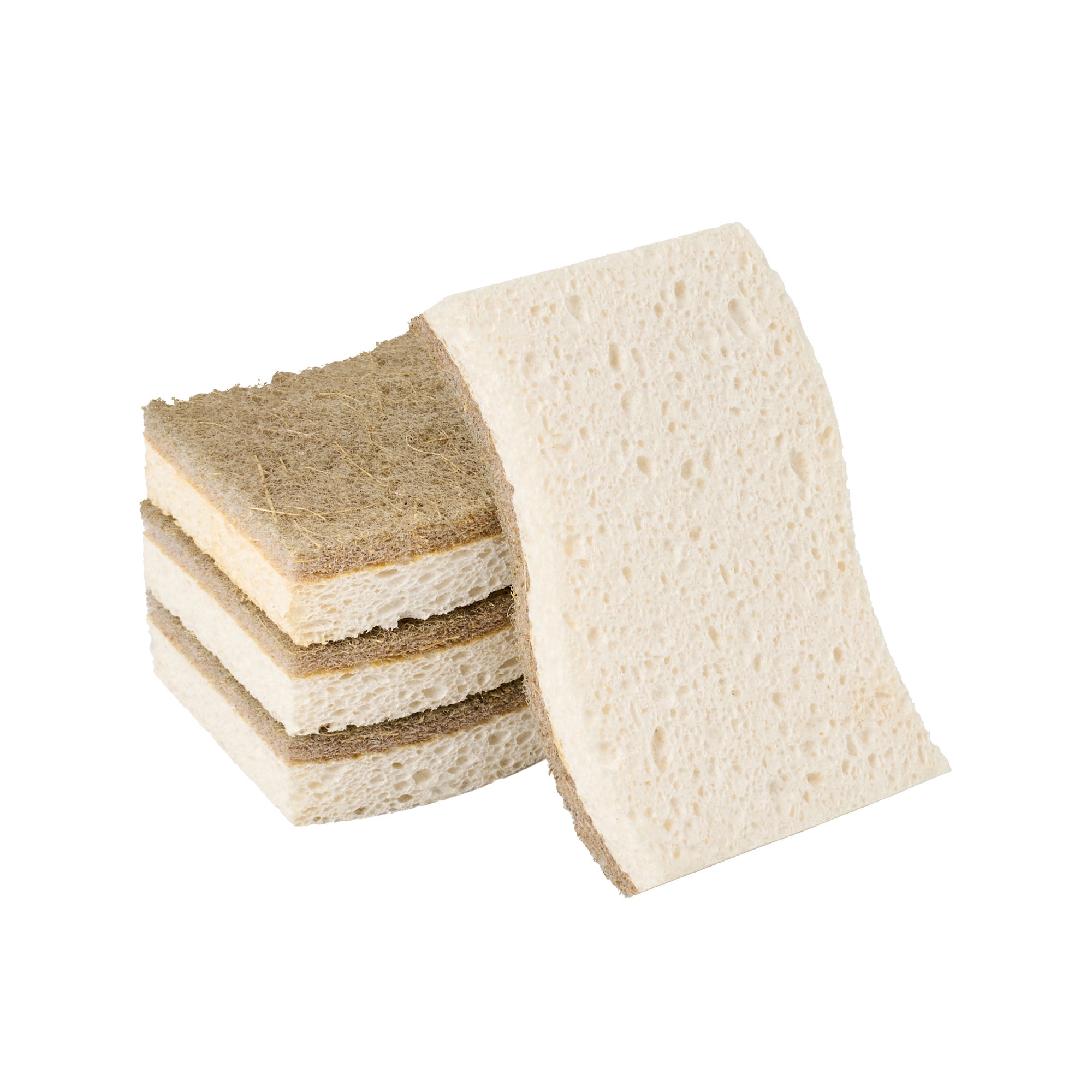 Clean Tek Professional White Cellulose Sponge / Coconut Heavy-Duty Scrubber Combo - Biodegradable - 4 1/2" x 2 3/4" x 3/4" - 24 count box