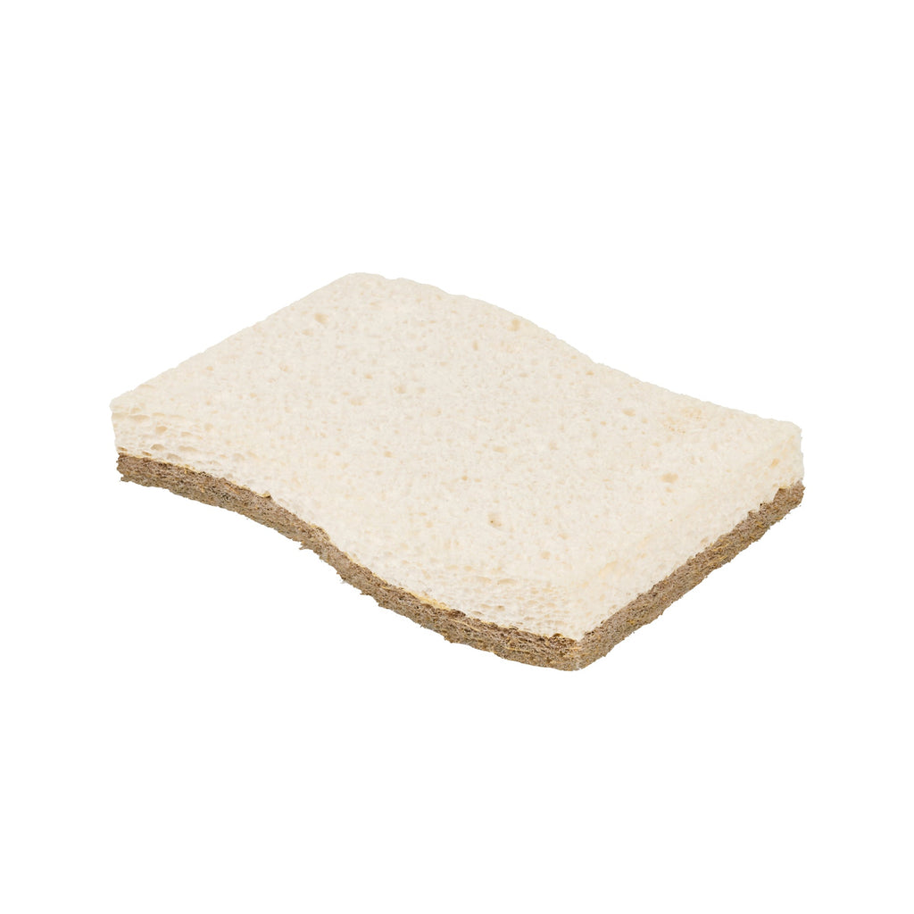 Clean Tek Professional White Cellulose Sponge / Coconut Heavy-Duty Scrubber Combo - Biodegradable - 4 1/2" x 2 3/4" x 3/4" - 24 count box