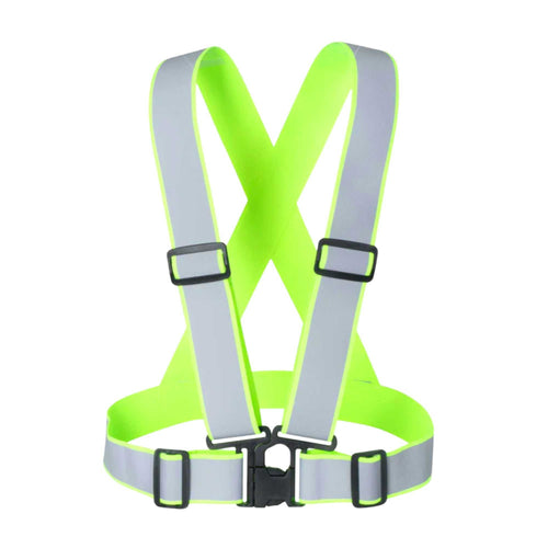 Be Safe Lime High Visibility Safety Suspenders - 1.57" Wide Reflective Tape, One Size Fits Most - 1 count box