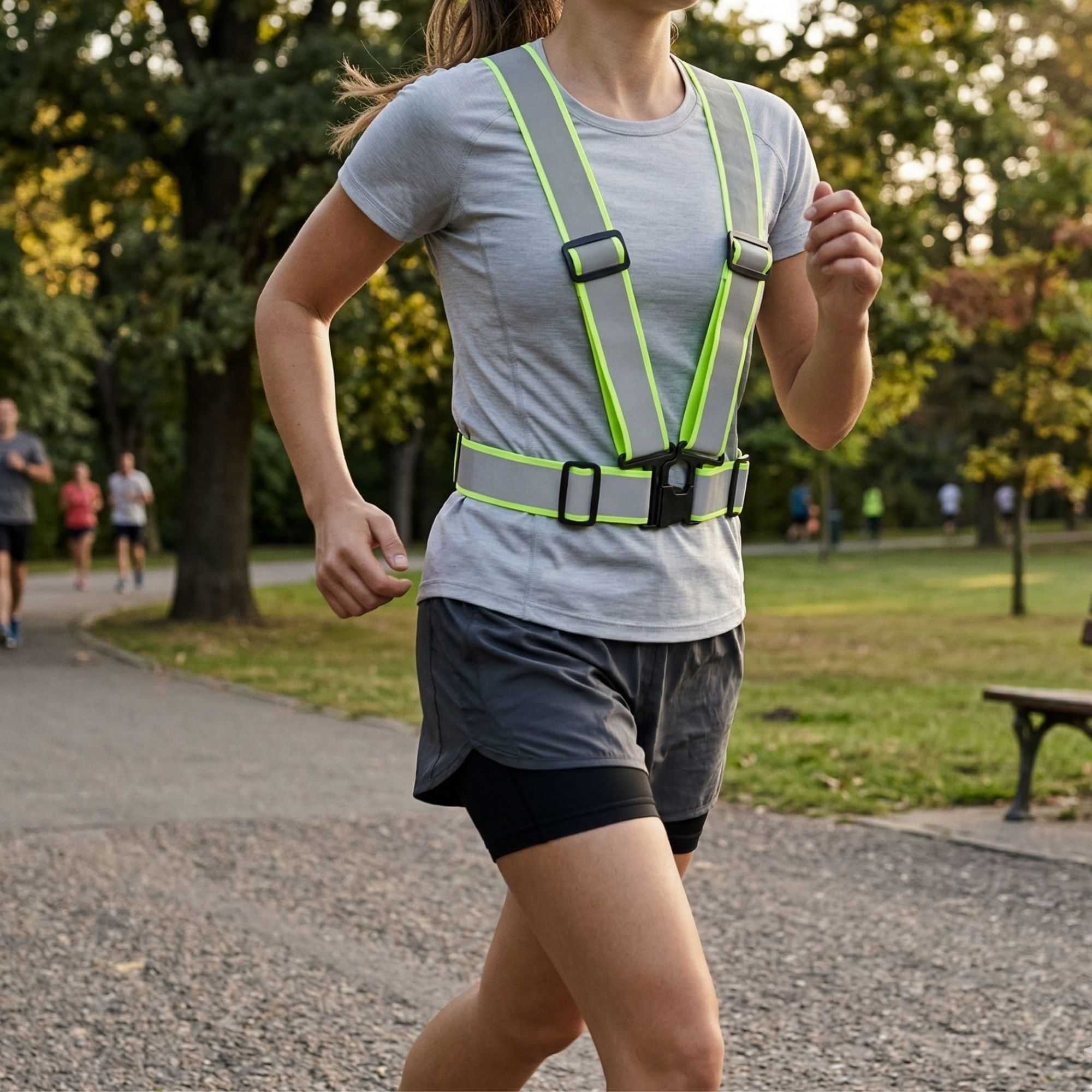 Be Safe Lime High Visibility Safety Suspenders - 1.57" Wide Reflective Tape, One Size Fits Most - 1 count box