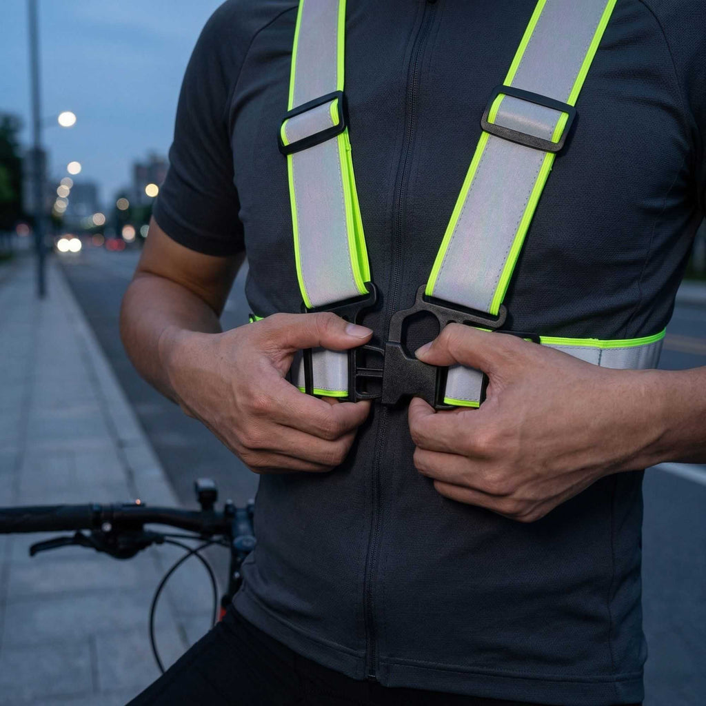 Be Safe Lime High Visibility Safety Suspenders - 1.57" Wide Reflective Tape, One Size Fits Most - 1 count box