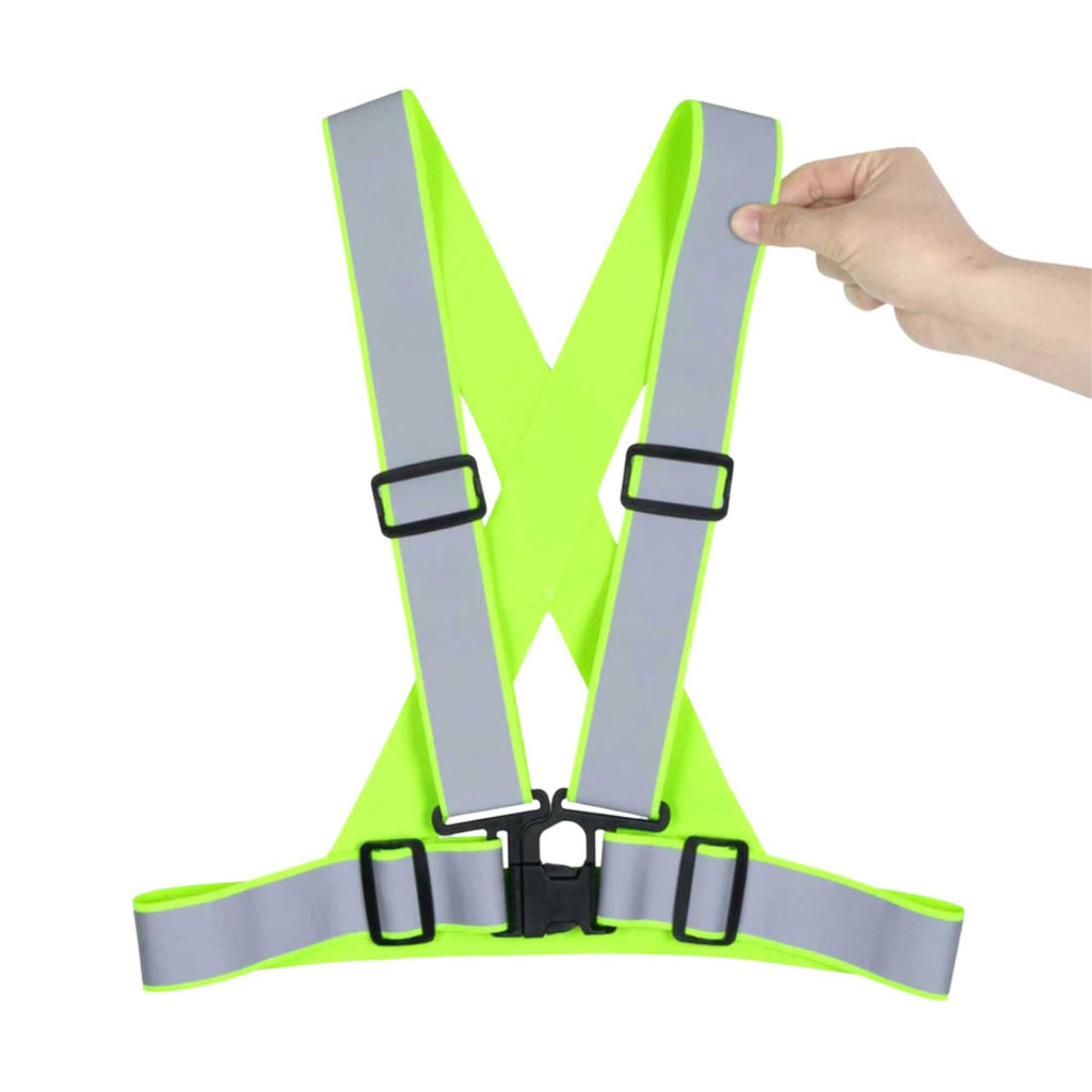 Be Safe Lime High Visibility Safety Suspenders - 1.57" Wide Reflective Tape, One Size Fits Most - 20 count box