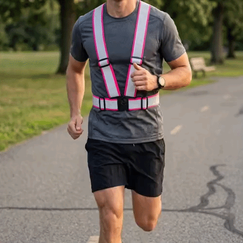 Be Safe Pink High Visibility Safety Suspenders - 1.57" Wide Reflective Tape, One Size Fits Most - 20 count box