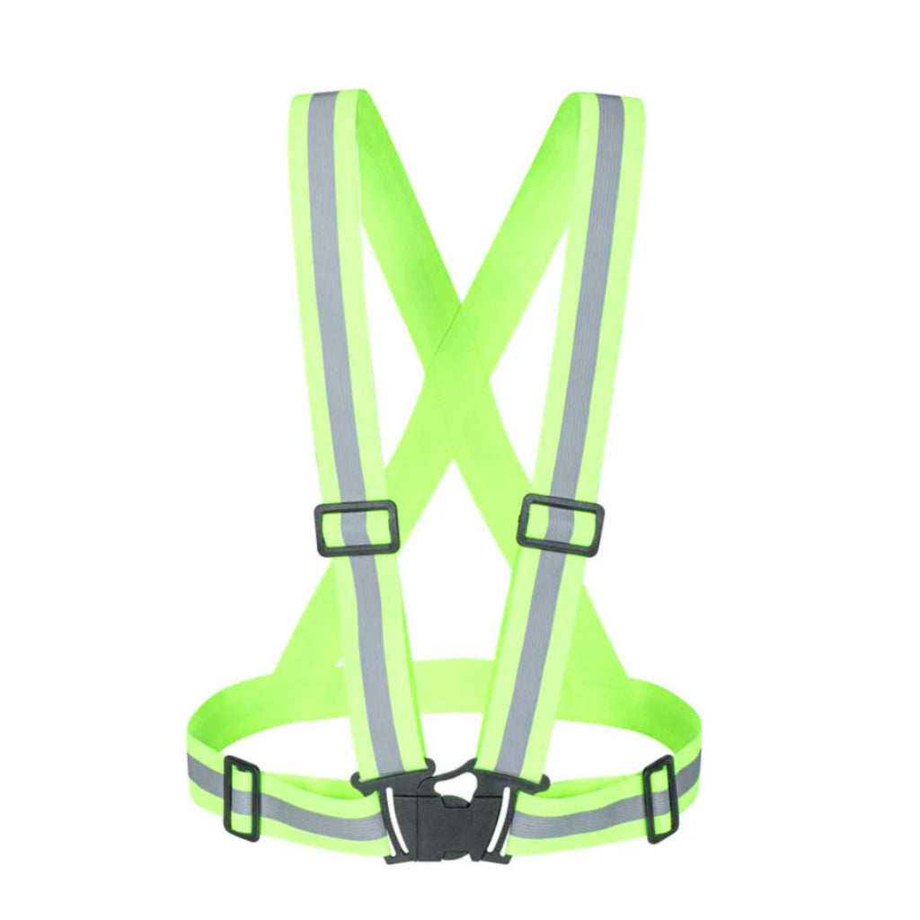 Be Safe Lime High Visibility Safety Suspenders - 0.59" Wide Reflective Tape, One Size Fits Most - 20 count box