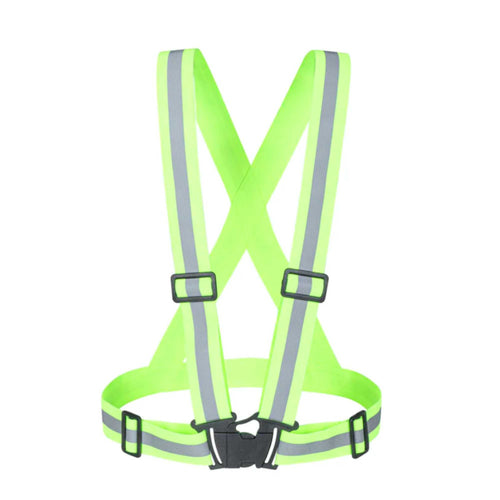 Be Safe Lime High Visibility Safety Suspenders - 0.59" Wide Reflective Tape, One Size Fits Most - 20 count box