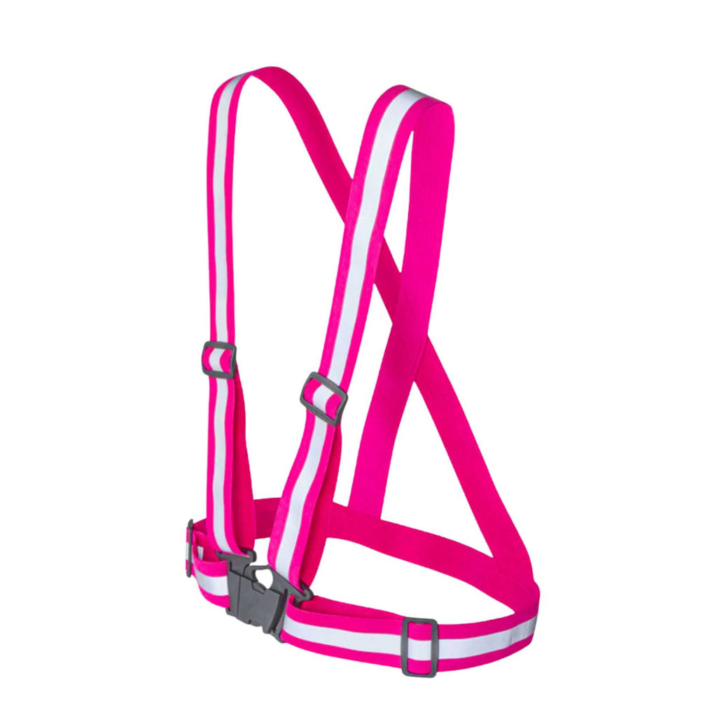 Be Safe Pink High Visibility Safety Suspenders - 0.59" Wide Reflective Tape, One Size Fits Most - 20 count box