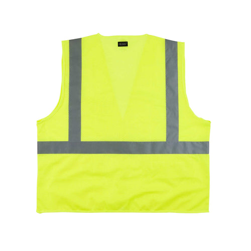 Be Safe Type R Class 2 Lime L/XL High Visibility Mesh Safety Vest - Hook/Loop Closure, Reflective Tape - 20 count box