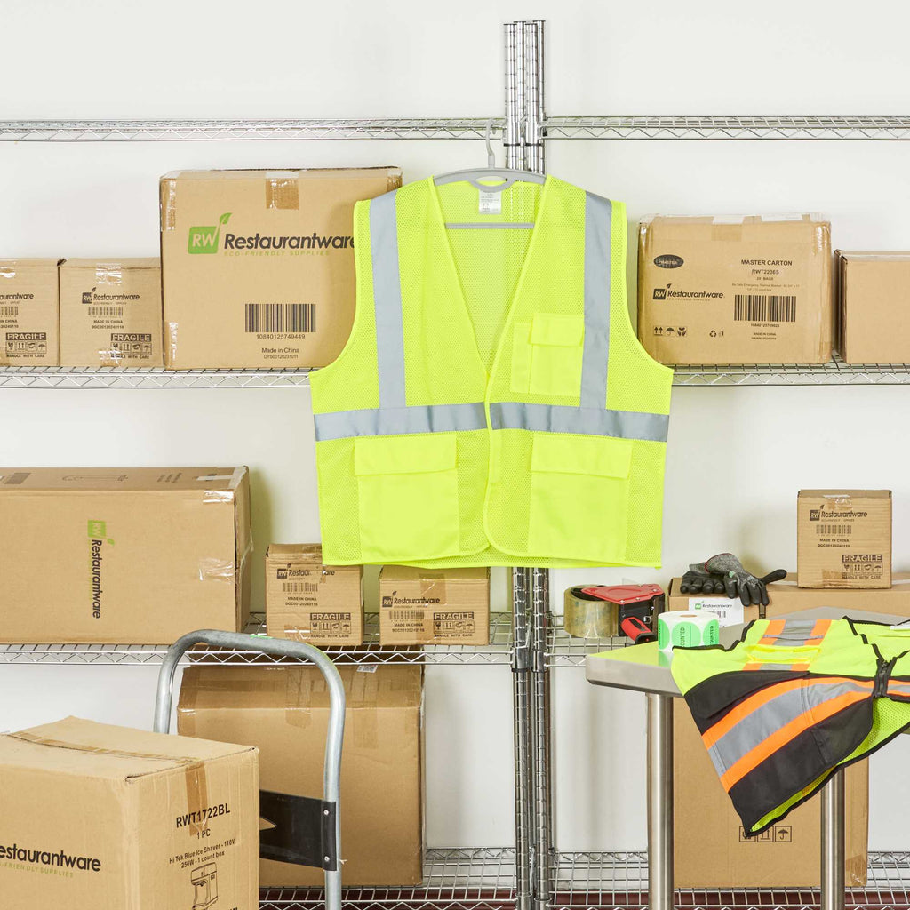 Be Safe Type R Class 2 Lime 2XL/3XL High Visibility Mesh Safety Vest - Hook/Loop Closure, Reflective Tape - 1 count box