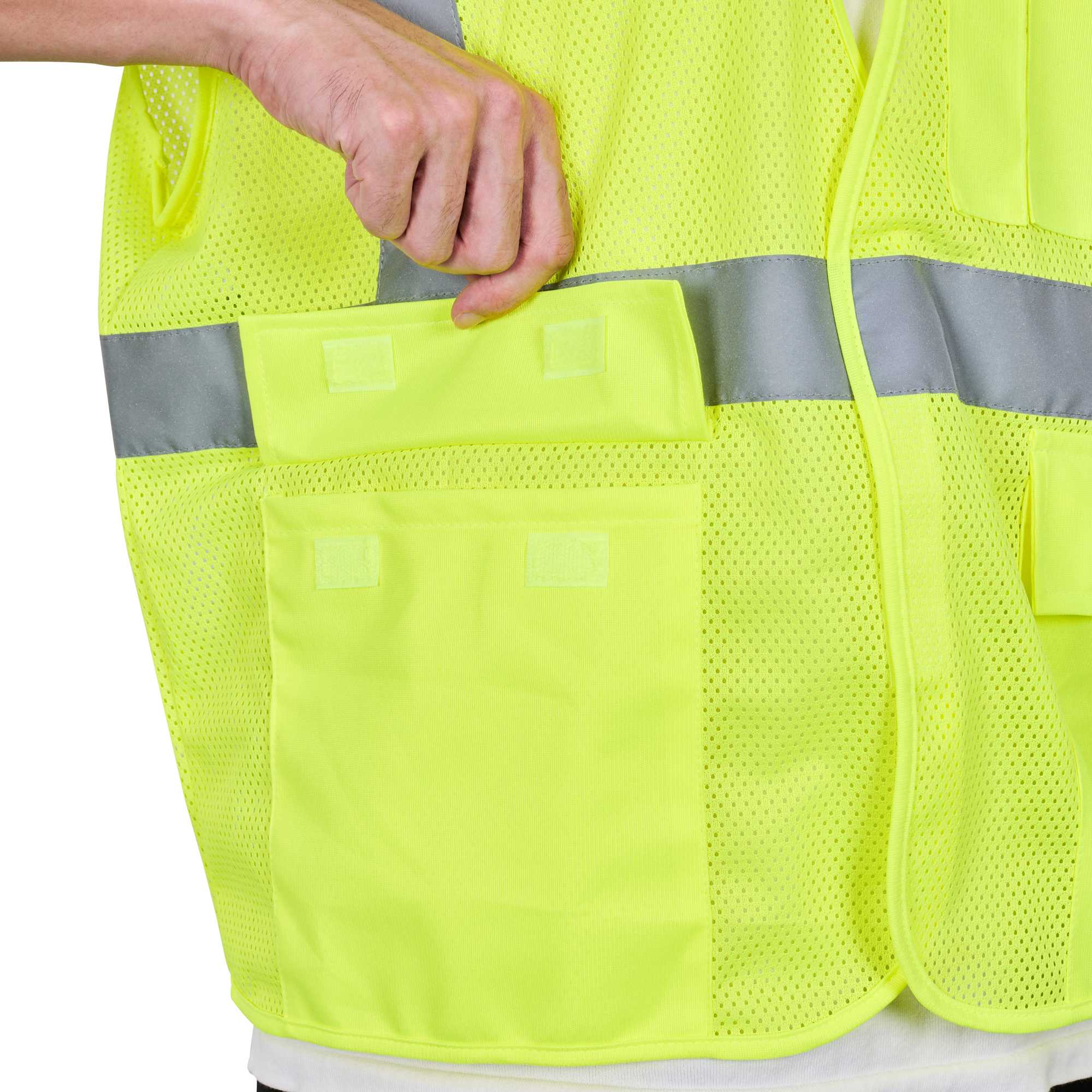 Be Safe Type R Class 2 Lime 2XL/3XL High Visibility Mesh Safety Vest - Hook/Loop Closure, Reflective Tape - 20 count box