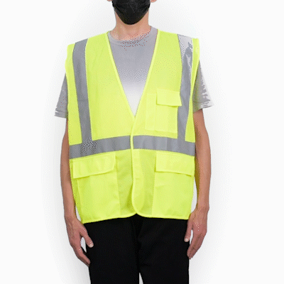 Be Safe Type R Class 2 Lime 2XL/3XL High Visibility Mesh Safety Vest - Hook/Loop Closure, Reflective Tape - 20 count box