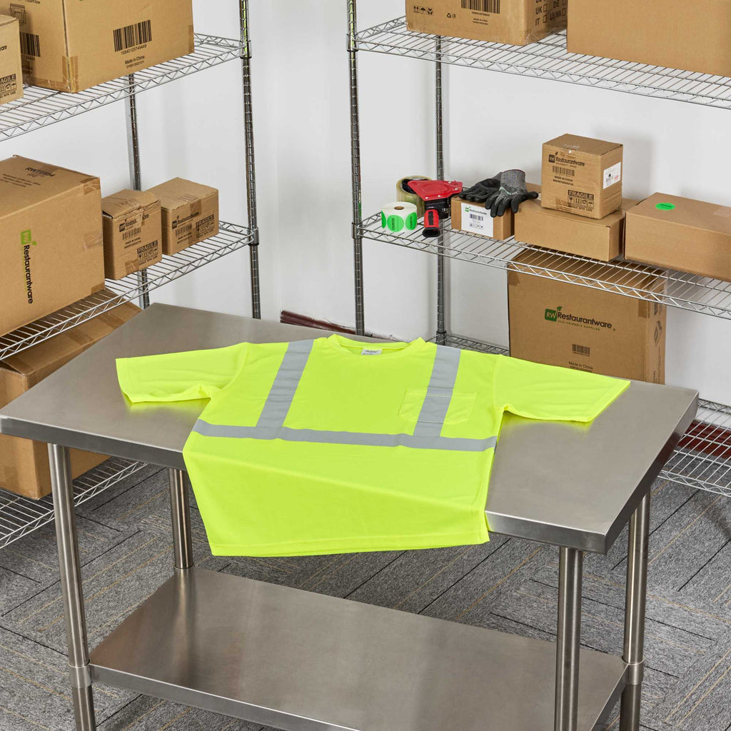 Be Safe Type R Class 2 Lime XL High Visibility Mesh Safety Shirt - Short Sleeve, Reflective Tape - 20 count box